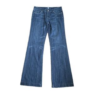 7 For All Mankind Dojo Flare Jeans Womens 30 Blue Medium Wash Wide Leg NWT Made